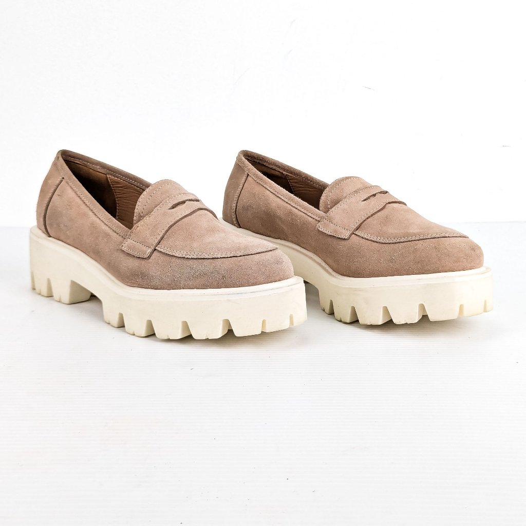 Cordani Women Audrey Sabbia Suede Penny Loafer Shoes Sz 9.5us Eur40
